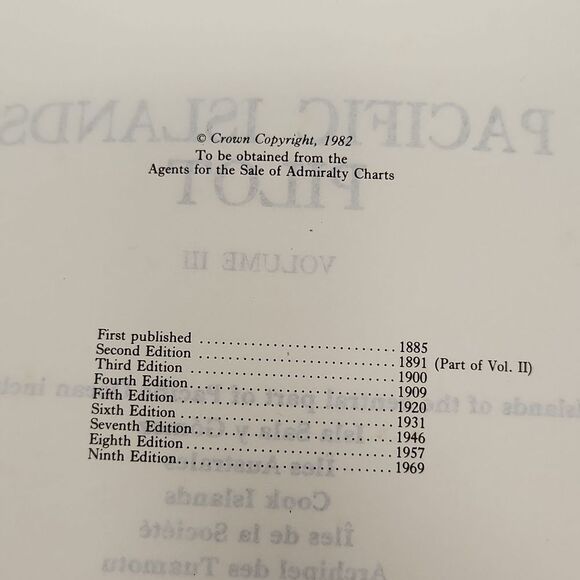 Pacific Islands Pilot Vol. lll Islands of the Central Part of Pacific Ocean Book - Picture 4 of 10
